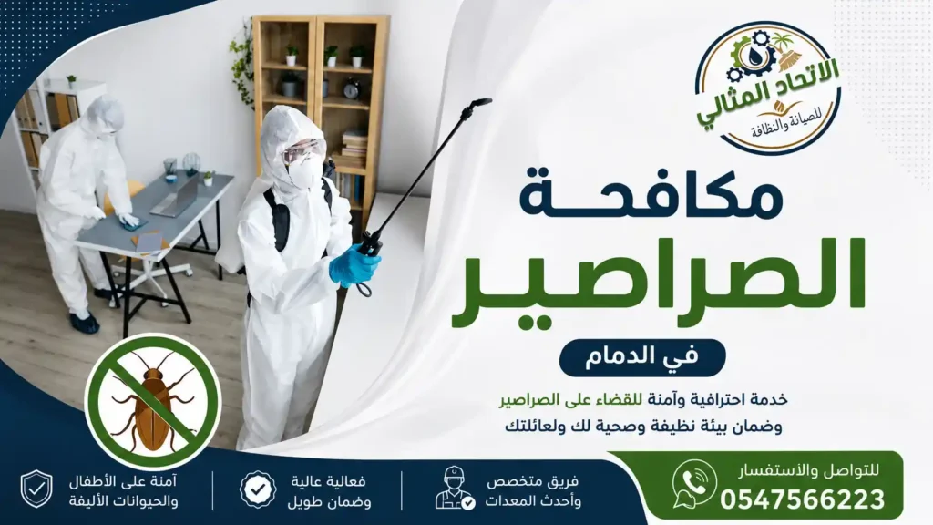 شركة مكافحة الصراصير بالدمام ابادة قورية وفورية